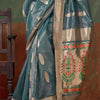 Piquant Rama Paithani Pure Tissue Silk Saree With Enticing Blouse Piece