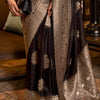 Splendiferous Black Soft Banarasi Silk Saree With Prodigal Blouse Piece