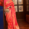 Beautiful Pink Kanjivaram Silk Saree With Adorning Blouse Piece