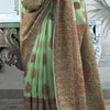 Stunning Green Pashmina saree With Classy Blouse Piece