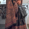 Pretty Black Pashmina saree With Elegant Blouse Piece