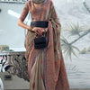 Phenomenal Grey Pashmina saree With Desiring Blouse Piece