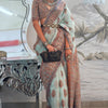 Groovy Sky Pashmina saree With Twirling Blouse Piece