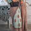 Groovy Sky Pashmina saree With Twirling Blouse Piece