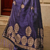 Divine Navy Blue Banarasi Satin Silk Saree With Eloquence Blouse