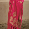 Seraphic Dark Pink Banarasi Satin Silk Saree With Inimitable Blouse