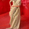Sizzling Pista Soft Banarasi Tissue Silk Saree With Radiant Blouse Piece