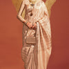 Blissful Beige Soft Banarasi Silk Saree With Desiring Blouse