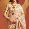 Blissful Beige Soft Banarasi Silk Saree With Desiring Blouse