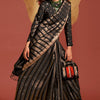 Eye-catching Black Soft Banarasi Silk Saree With Sizzling Blouse