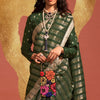 Jazzy Dark Green Soft Banarasi Silk Saree With Hypnotic Blouse