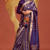 Prettiest Navy Blue Soft Banarasi Silk Saree With Entrancing Blouse