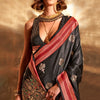 Gorgeous Black Soft Banarasi Silk Saree With Stylish Blouse