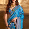 Radiant Blue Soft Banarasi Silk Saree With Prominent Blouse
