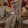 Wonderful Grey Pashmina saree With Capricious Blouse Piece