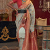Elision Pista Pashmina saree With Palimpsest Blouse Piece