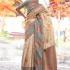 Ebullience Grey Soft Banarasi Silk Saree With Angelic Blouse Piece
