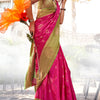 Mesmeric Dark Pink Soft Banarasi Silk Saree With Jazzy Blouse Piece