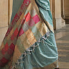 Girlish Sky Soft Banarasi Silk Saree With Unique Blouse Piece