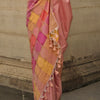 Gleaming Pink Soft Banarasi Silk Saree With Flattering Blouse Piece