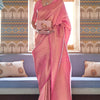Lovely Pink Kanjivaram Silk Saree With Mesmerising Blouse Piece