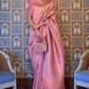Delightful Baby Pink Kanjivaram Silk Saree With Fairytale Blouse Piece