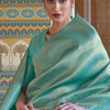 Gossamer Sea Green Kanjivaram Silk Saree With Palimpsest Blouse Piece