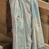 Snazzy Sky Kanjivaram Silk Saree With Prodigal Blouse Piece