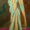 Classy Green Cotton Silk Saree With Snazzy Blouse Piece