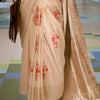 Brood Beige Soft Banarasi Silk Saree With Diaphanous Blouse Piece