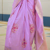 Tremendous Lavender Soft Banarasi Silk Saree With Jubilant Blouse Piece
