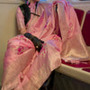 Tantalizing Pink Soft Banarasi Silk Saree With Eclat Blouse Piece