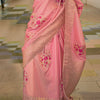 Tantalizing Pink Soft Banarasi Silk Saree With Eclat Blouse Piece