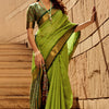 Ornate Green Patola Silk Saree with Tremendous Blouse Piece