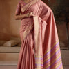Splendorous Peach Soft Banarasi Bhagalpuri Silk Saree With Evanescent Blouse Piece