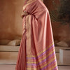 Splendorous Peach Soft Banarasi Bhagalpuri Silk Saree With Evanescent Blouse Piece