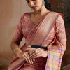 Splendorous Peach Soft Banarasi Bhagalpuri Silk Saree With Evanescent Blouse Piece
