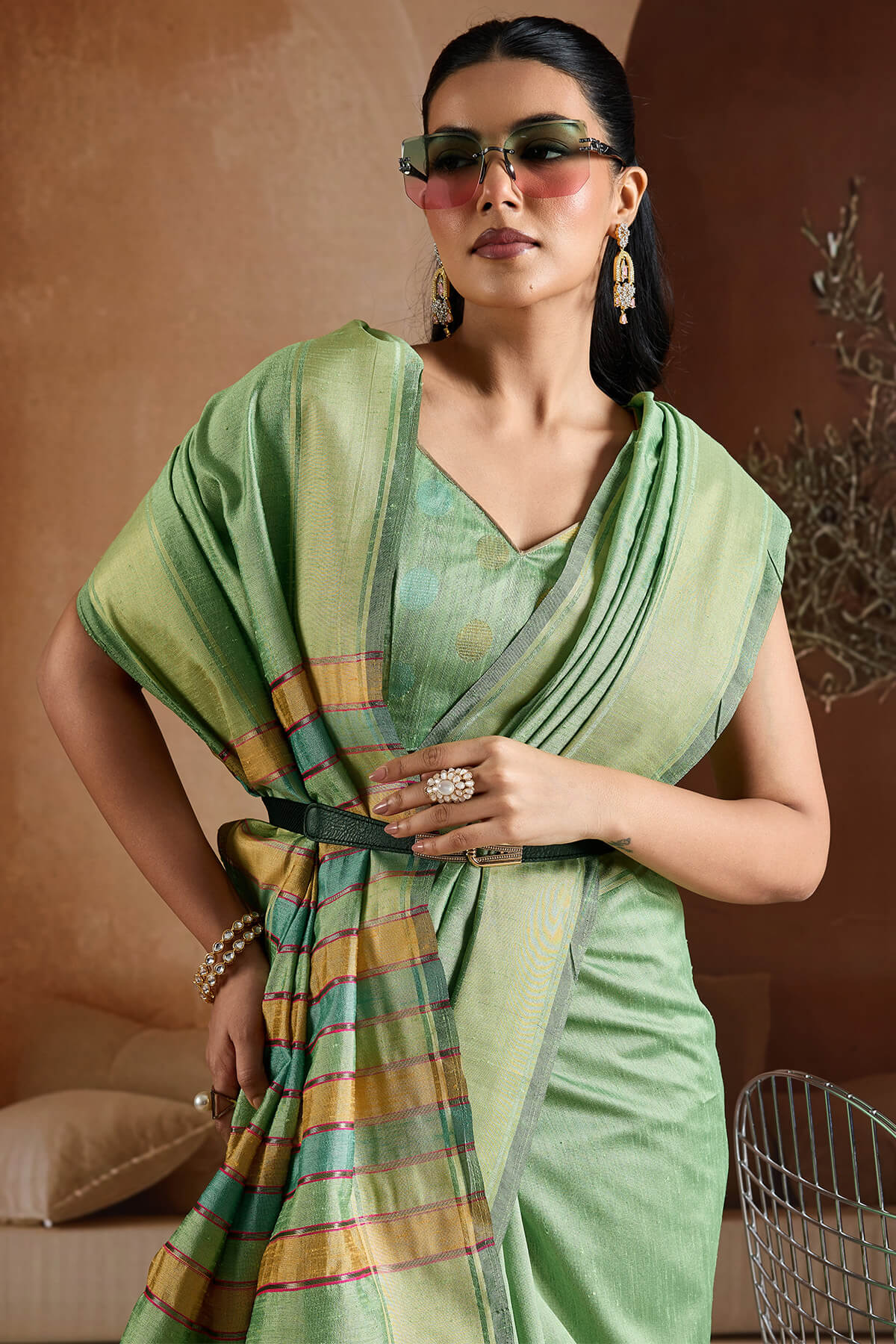 Inspiring Green Soft Banarasi Bhagalpuri Silk Saree With Capricious Blouse Piece