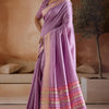 Sensational Lavender Soft Banarasi Bhagalpuri Silk Saree With Enchanting Blouse Piece