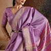 Sensational Lavender Soft Banarasi Bhagalpuri Silk Saree With Enchanting Blouse Piece