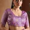 Sensational Lavender Soft Banarasi Bhagalpuri Silk Saree With Enchanting Blouse Piece