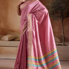 Angelic Pink Soft Banarasi Bhagalpuri Silk Saree With Sumptuous Blouse Piece