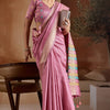 Angelic Pink Soft Banarasi Bhagalpuri Silk Saree With Sumptuous Blouse Piece