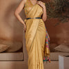 Energetic Yellow Soft Banarasi Bhagalpuri Silk Saree With Moiety Blouse Piece