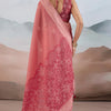 Jubilant Pink Cotton Silk Saree With Petrichor Blouse Piece