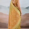 Lassitude Mustard Cotton Silk Saree With Ethereal Blouse Piece