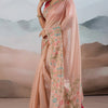Pleasant Peach Soft Banarasi Tissue Silk Saree With Evocative Blouse Piece