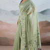 Designer Pista Soft Banarasi Tissue Silk Saree With Exquisite Blouse Piece