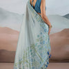 Adorable Sky Soft Banarasi Tissue Silk Saree With Amiable Blouse Piece