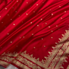 Classic Red Silk Saree with Minimal Golden Zari Butti & Elegant Border